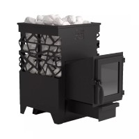 Печь банная "Сибирский пар-16" ПБЧ-ТПБ-4, с дверкой ДТГ-4КС, со стеклом, тоннель 250 мм